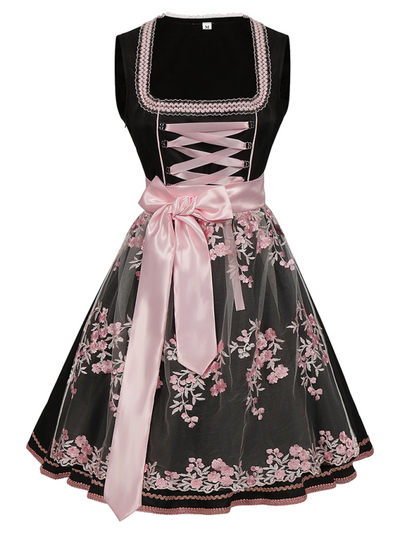 Dirndl Damen mit Blumenmuster – Trachtenkleid für das Oktoberfest