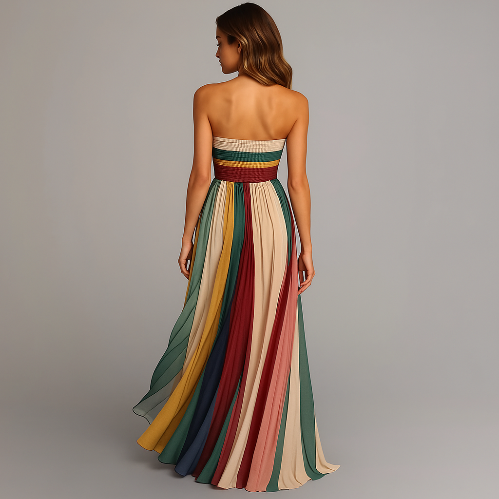 Knöchellanges plissiertes Sommerkleid Damen