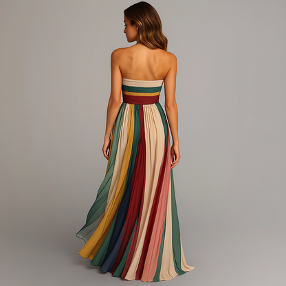 Knöchellanges plissiertes Sommerkleid Damen