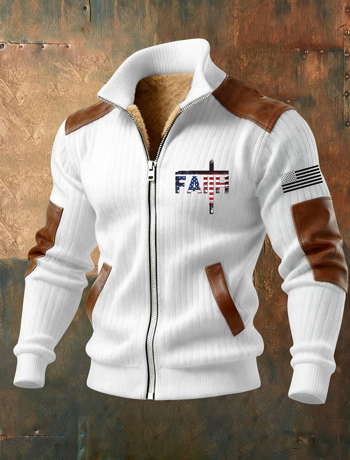 Herren Fleecejacke mit Kapuze und Reißverschluss Hoodie-Jacke