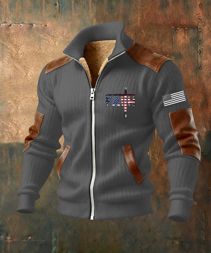 Herren Fleecejacke mit Kapuze und Reißverschluss – Jacke