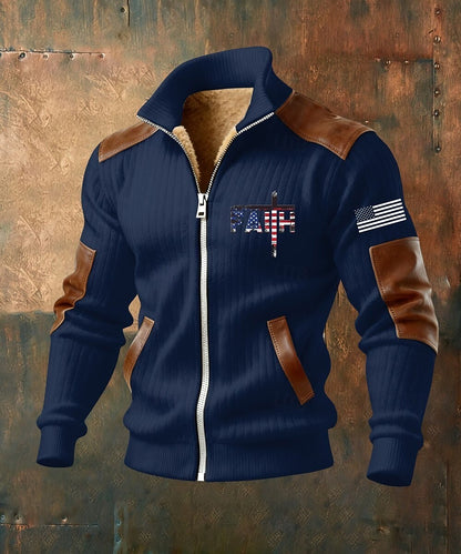Herren Fleecejacke mit Kapuze und Reißverschluss – Jacke