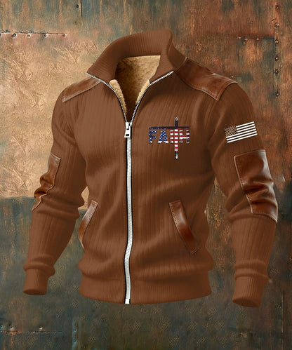 Herren Fleecejacke mit Kapuze und Reißverschluss – Jacke