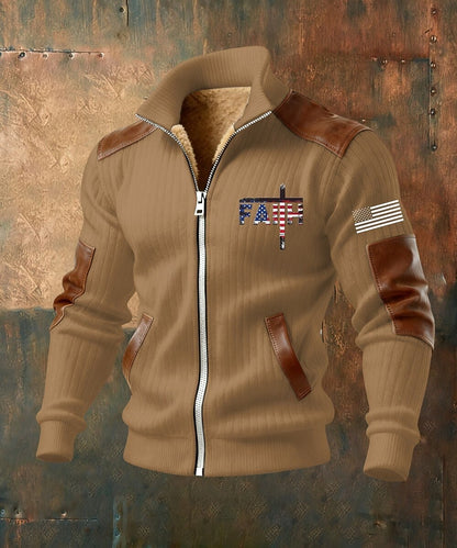 Herren Fleecejacke mit Kapuze und Reißverschluss – Jacke
