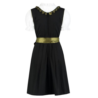 Dirndl Damen luxuriös in Schwarz/Olivgrün – Trachtenkleid