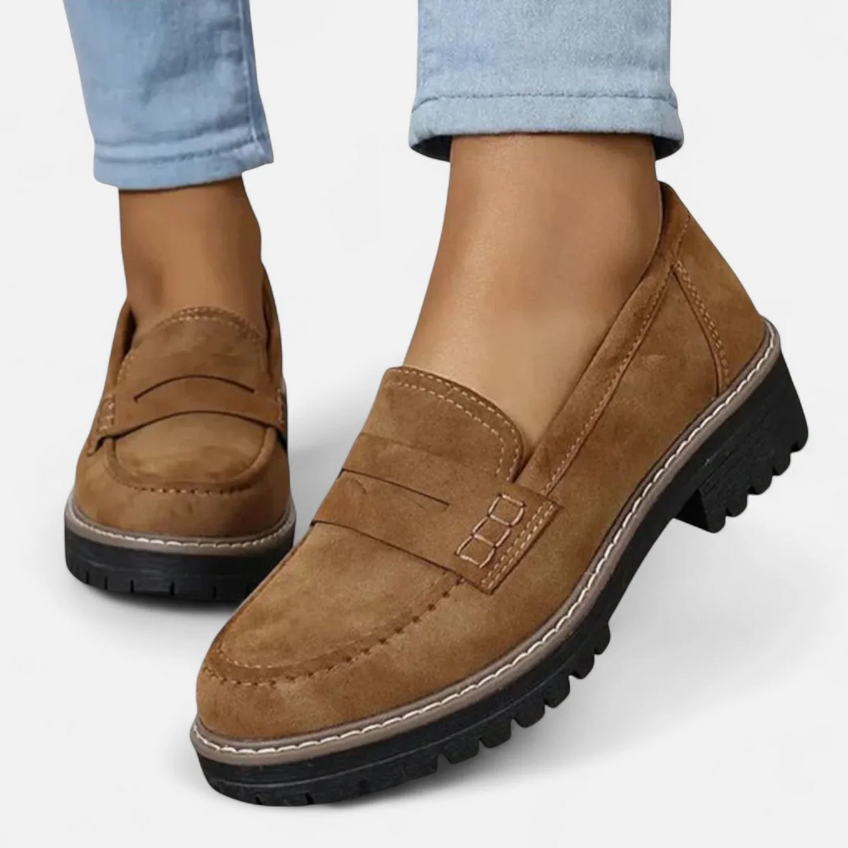 Damen Loafer mit markanter Sohle – klassische Slipper
