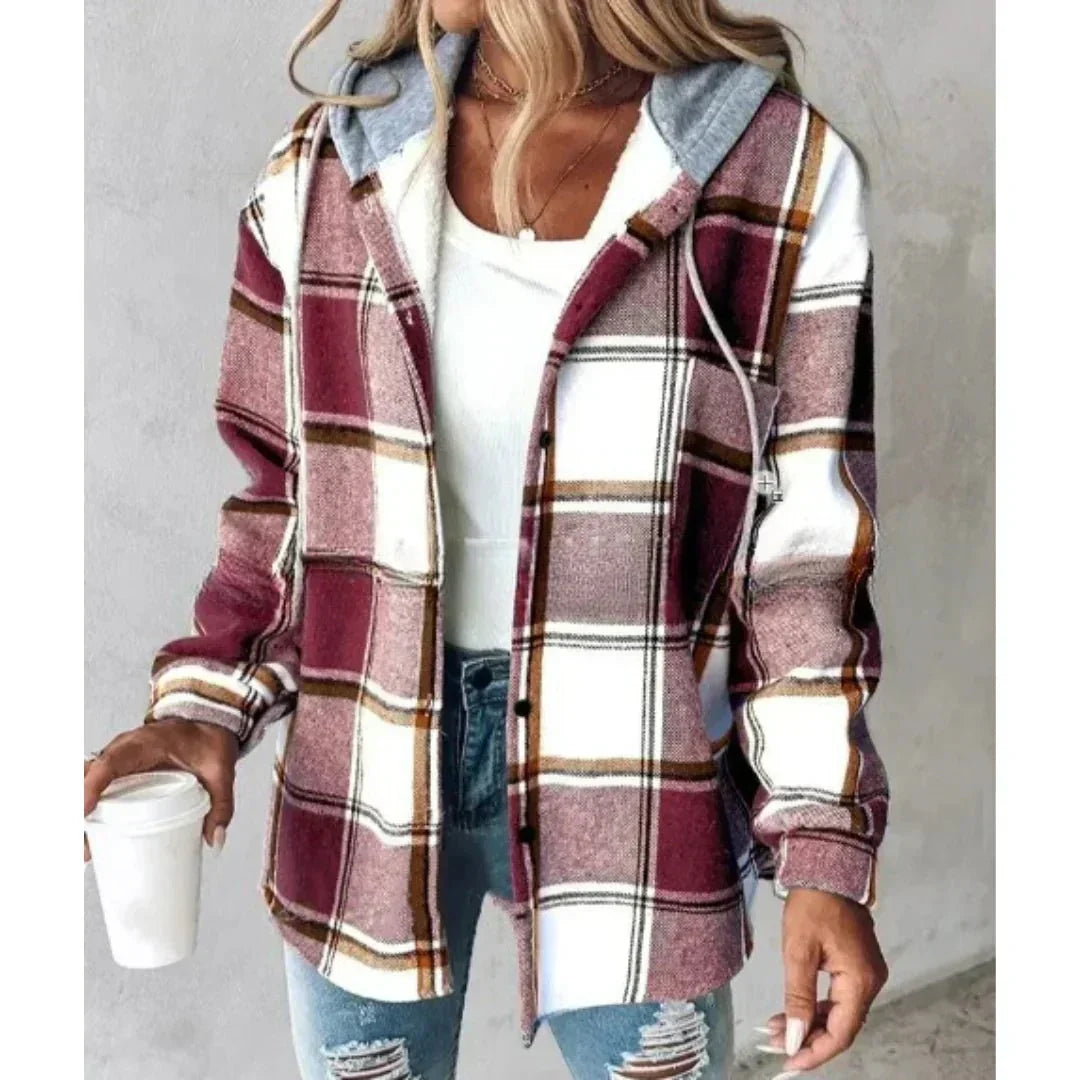 Karierte Freizeitjacke Damen Overshirt