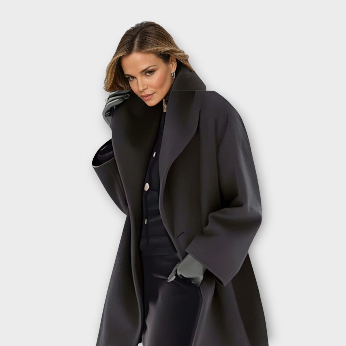 Warmer eleganter Damen Wollmantel