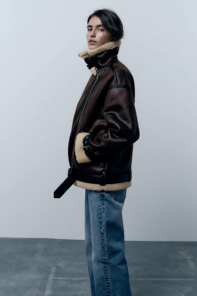 Damen Übergangsjacke in Lederoptik
