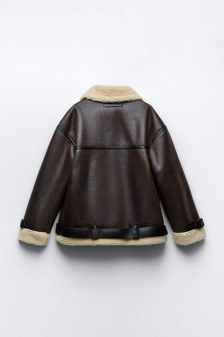 Jacke Damen mit Reverskragen aus Kunstleder