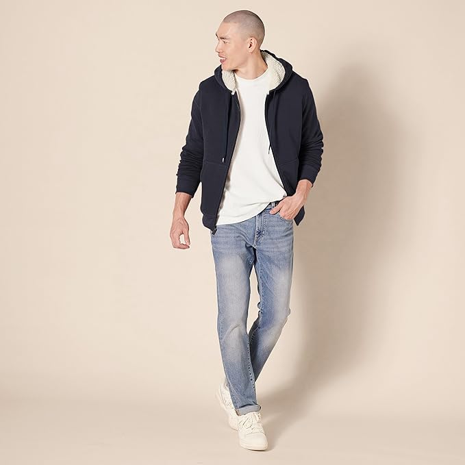 Klassische - Zipt-Hoodie mit gemütlichem Sherpa-Futter und praktischem Reißverschluss
