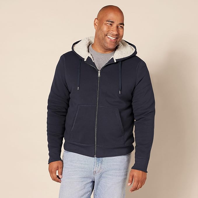 Klassische - Zipt-Hoodie mit gemütlichem Sherpa-Futter und praktischem Reißverschluss