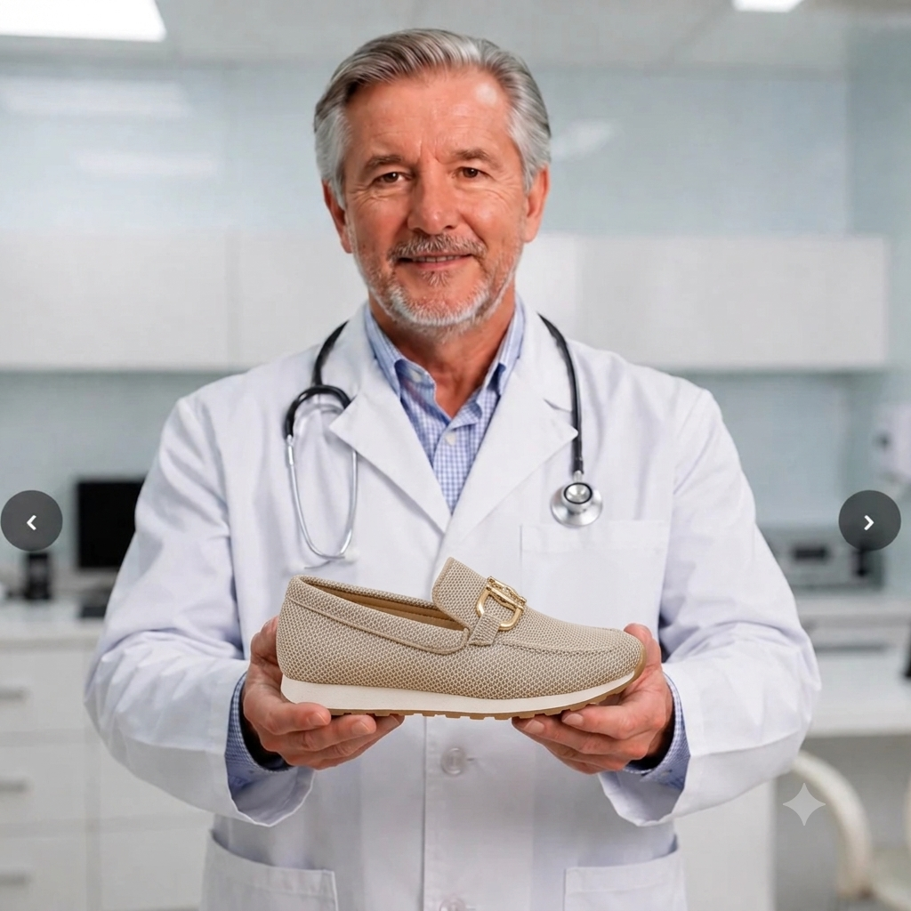 Orthopädische Textil-Loafer Damen – Bequeme Hausschuhe mit Polsterung