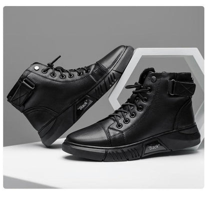 Herren Lederstiefel robust – schwarze Boots