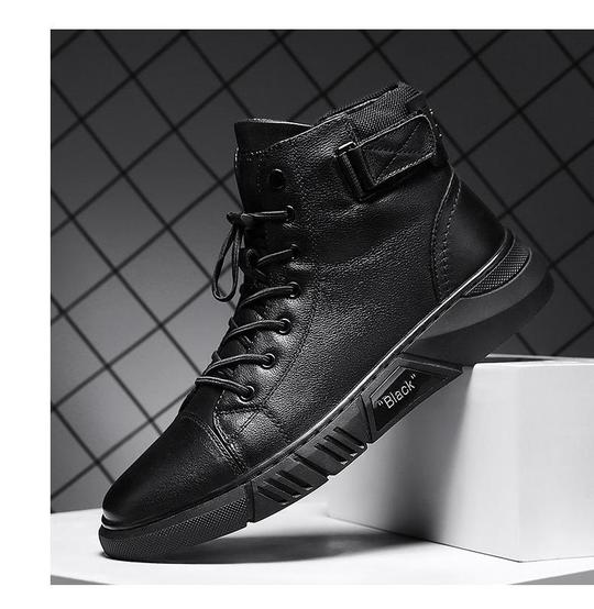 Herren Lederstiefel robust – schwarze Boots