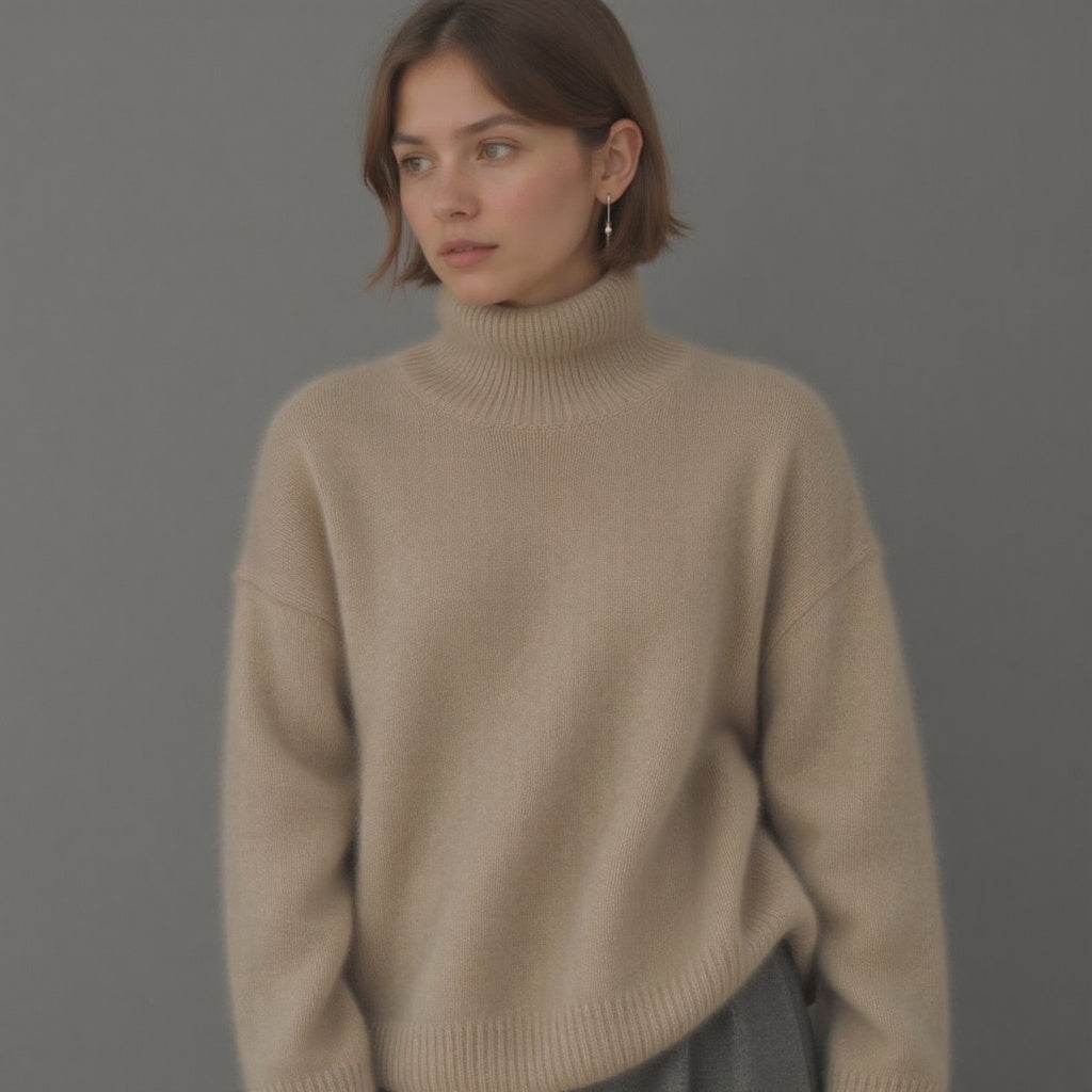 Warmer Rollkragenpullover Damen locker