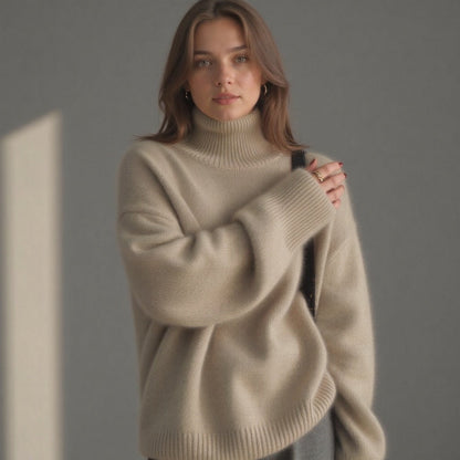 Oversize-Rollkragenpullover aus Kaschmir – weicher Feinstrick im lockeren Schnitt