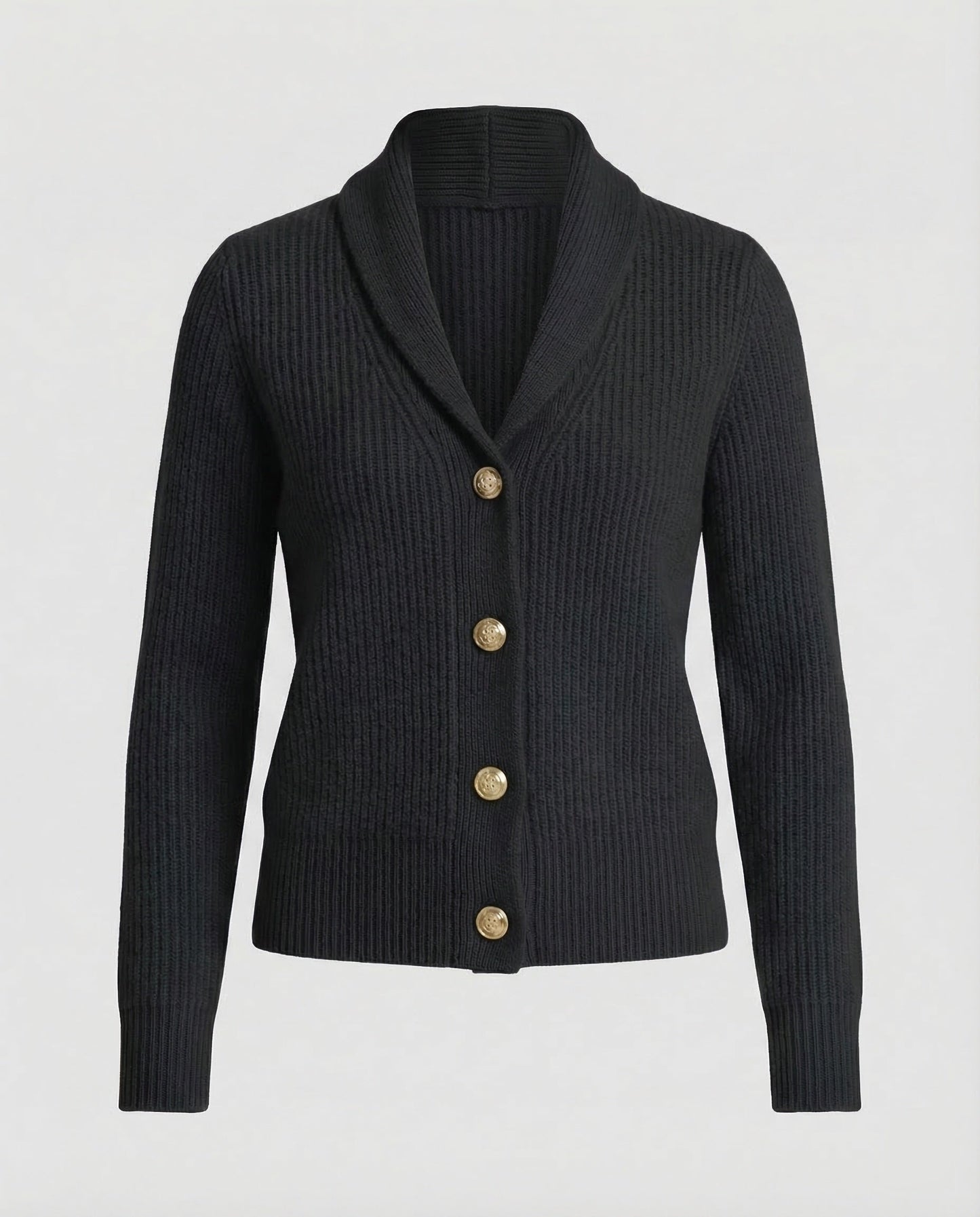 Strickjacke Damen aus Baumwolle – Cardigan mit Reverskragen, Detailansicht