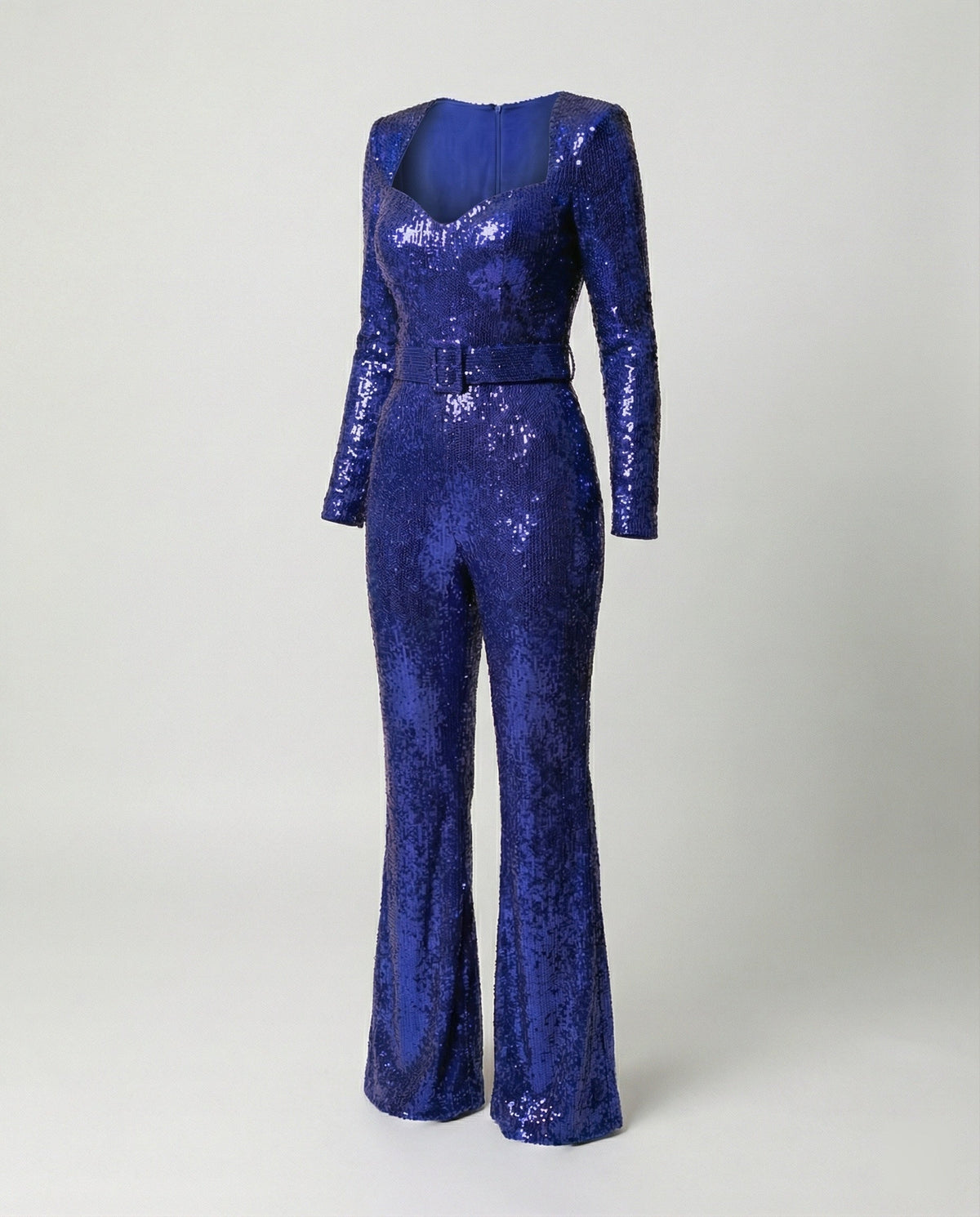 Eleganter Pailletten Jumpsuit Damen mit Langarm