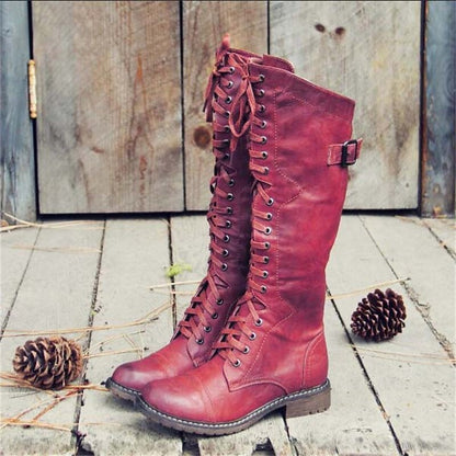 Hohe Reitstiefel Damen mit Schnürung