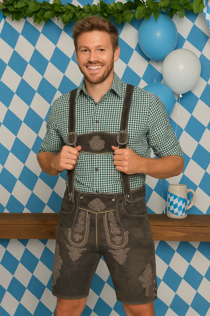 Herren Trachten-Lederhose in Braun für Oktoberfest