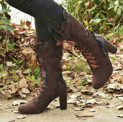 Damen Stiefel mit hohem Absatz elegante Absatzstiefel