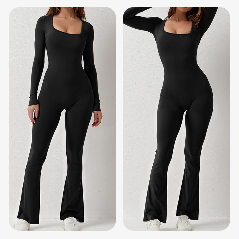 Langarm-Jumpsuit Damen in Schwarz