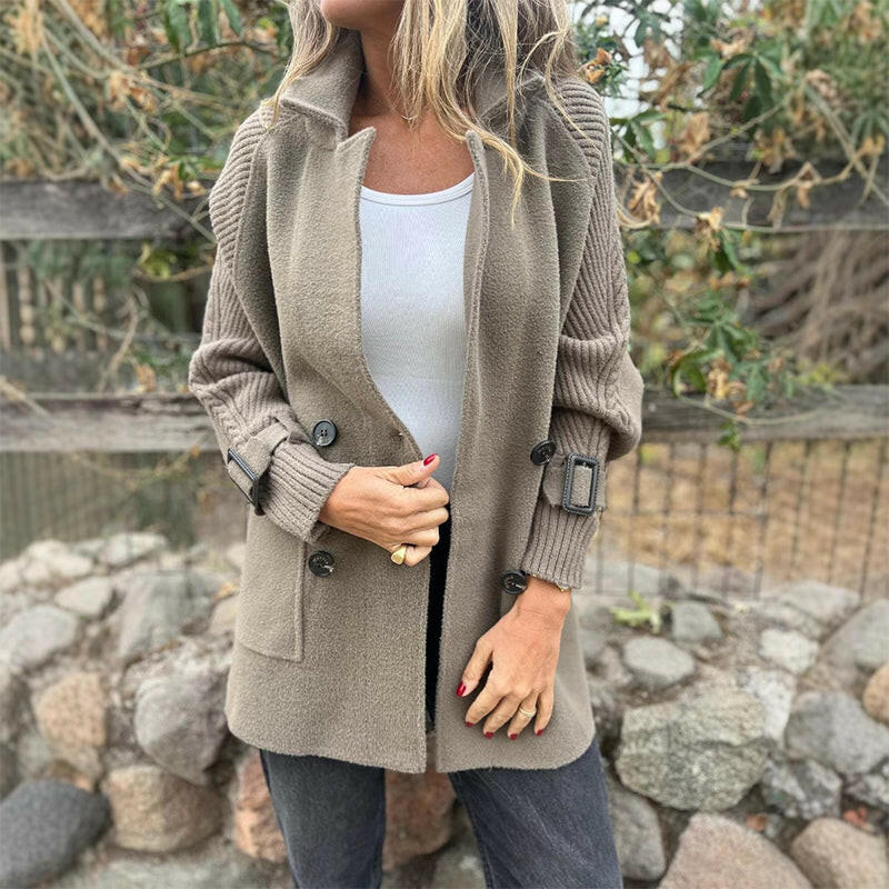 Eleganter Mantel Damen zweireihig aus Wollmischung