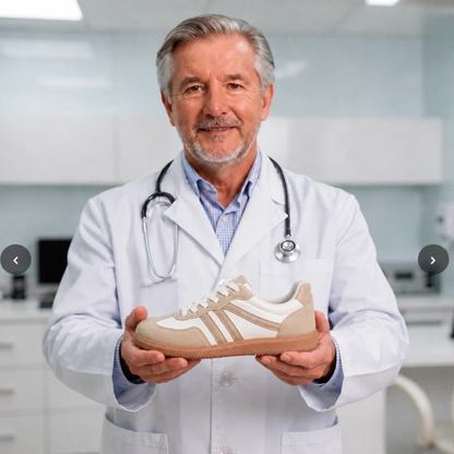 Orthopädische Sneaker Damen aus Wildleder – Bequeme Schnürschuhe mit Fußbett und breiter Passform