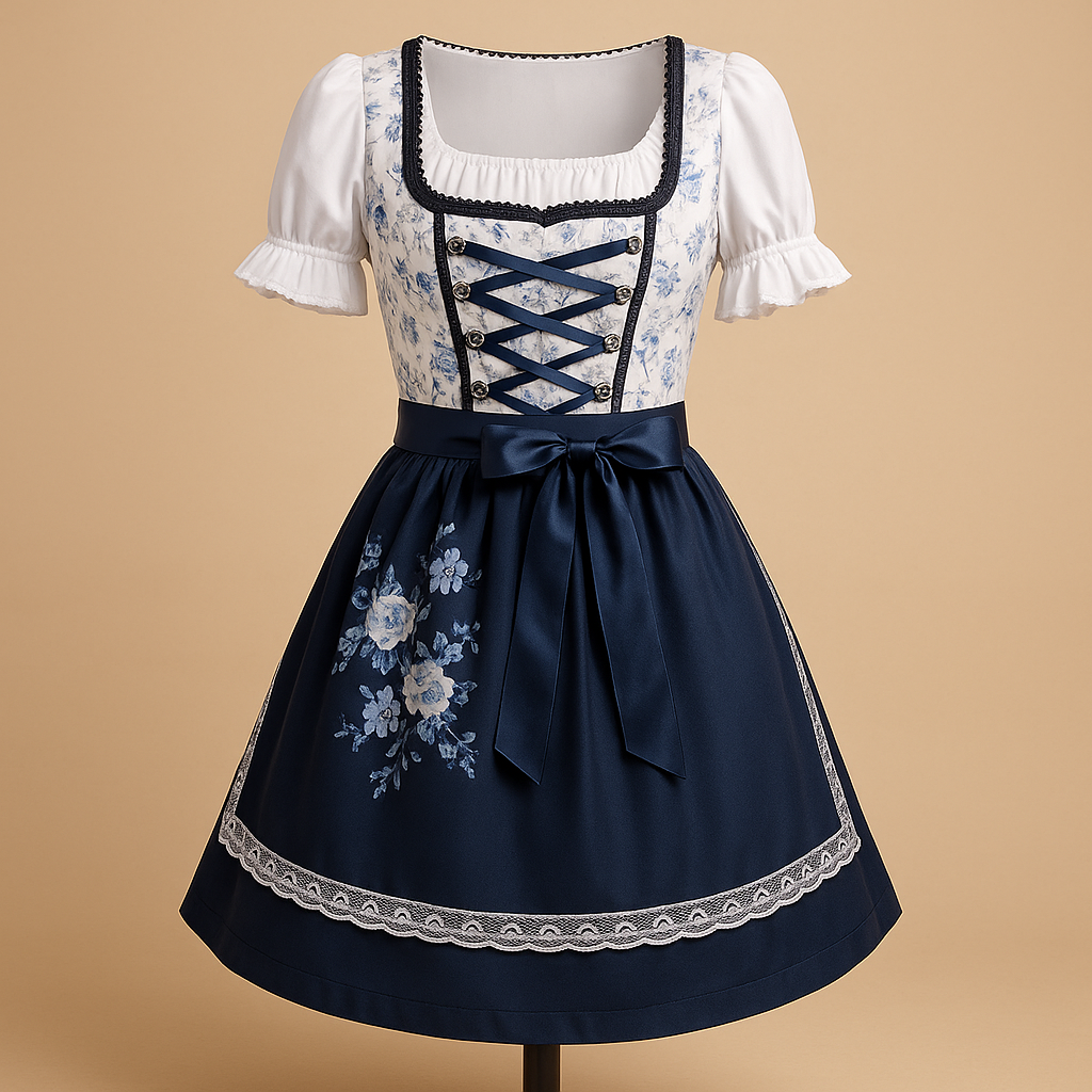 Dirndl Damen mit Spitzendetails traditionelles Oktoberfestkleid