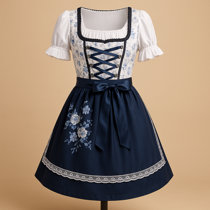 Dirndl Damen mit Spitzendetails traditionelles Oktoberfestkleid