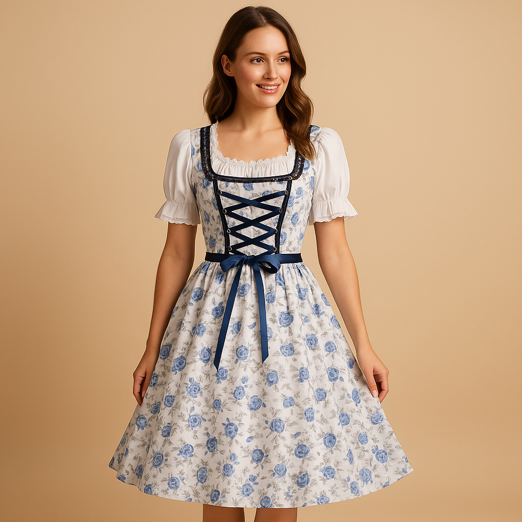 Traditionelles Dirndl Damen mit Spitze für Oktoberfest