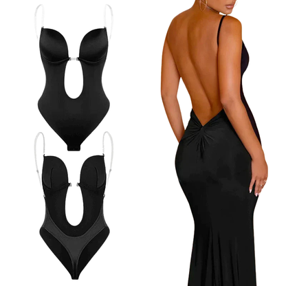 Rückenfreier Body aus Leinen – Formender Body für eine schlanke Silhouette