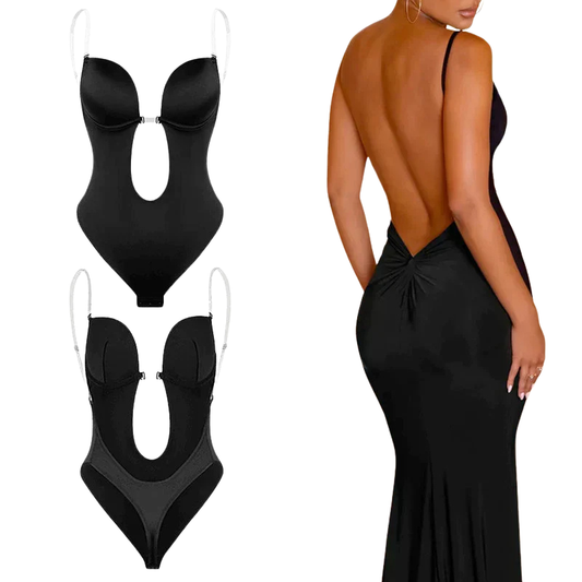 Rückenfreier Body aus Leinen – Formender Body für eine schlanke Silhouette