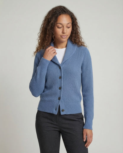 Strickjacke Damen aus Baumwolle – Cardigan mit Knopfleiste, Detailansicht