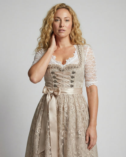Dirndl Damen mit floralem Jacquard-Mieder