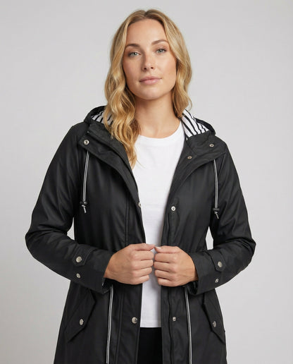 Wasserabweisende Jacke Damen mit Kapuze aus Polyamid
