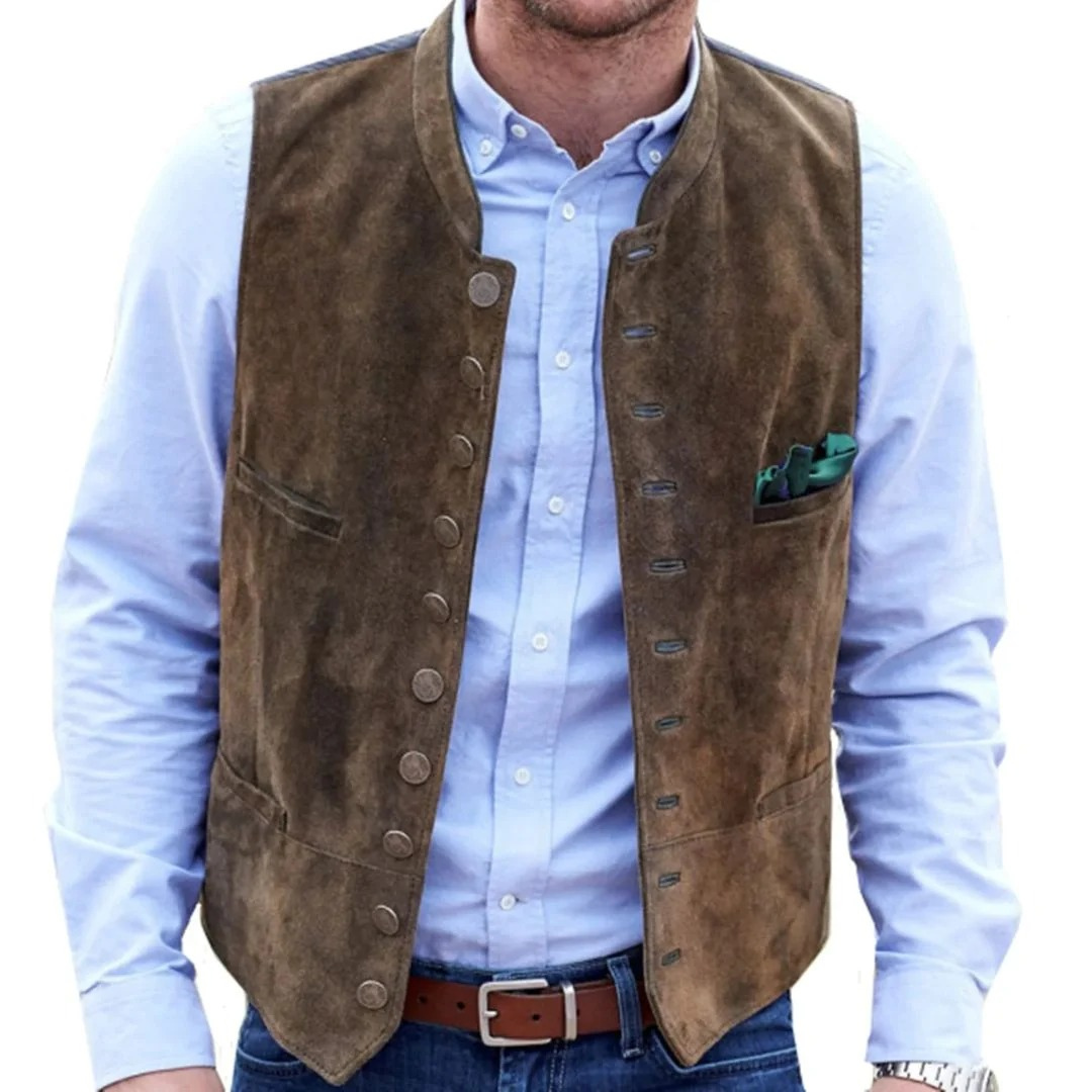 Elegante Trachtenweste Herren in Samt-Optik