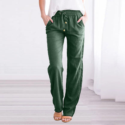 Leichte Sommerhose aus Baumwoll-Leinen – luftige Freizeithose mit elastischem Bund