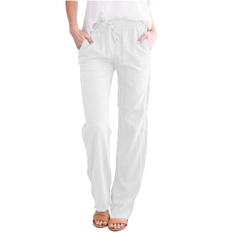 Leichte Sommerhose aus Baumwoll-Leinen – luftige Freizeithose mit elastischem Bund