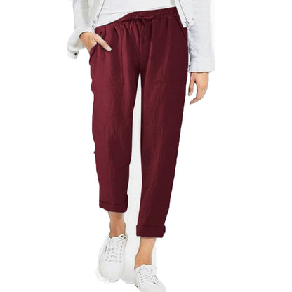 Leichte Sommerhose aus Baumwoll-Leinen – luftige Freizeithose mit elastischem Bund