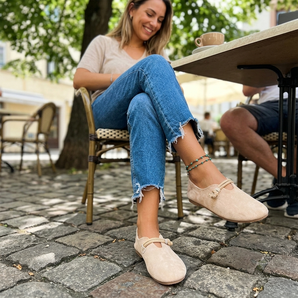 Orthopädische Textil-Loafer Damen – Bequeme Hausschuhe mit Fußbett