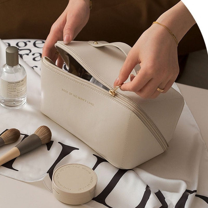 Damen Kosmetiktasche luxuriös – Kulturtasche aus Kunstleder