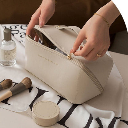 Damen Kosmetiktasche luxuriös – Kulturtasche aus Kunstleder