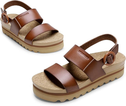 Stilvolle Plateau-Sandalen mit verstellbarem Fersenriemen