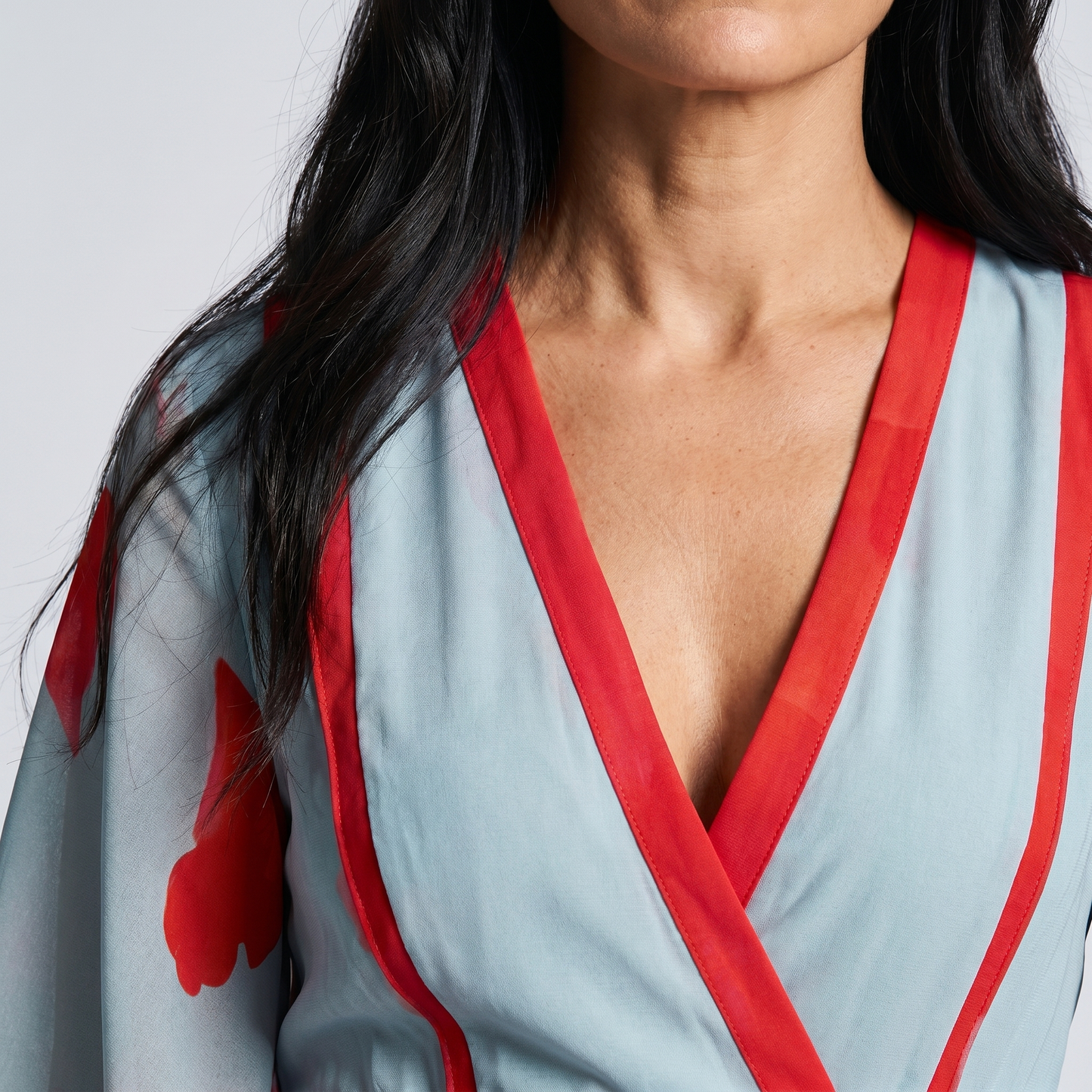 Wickel-Maxikleid Damen mit Frontschlitz