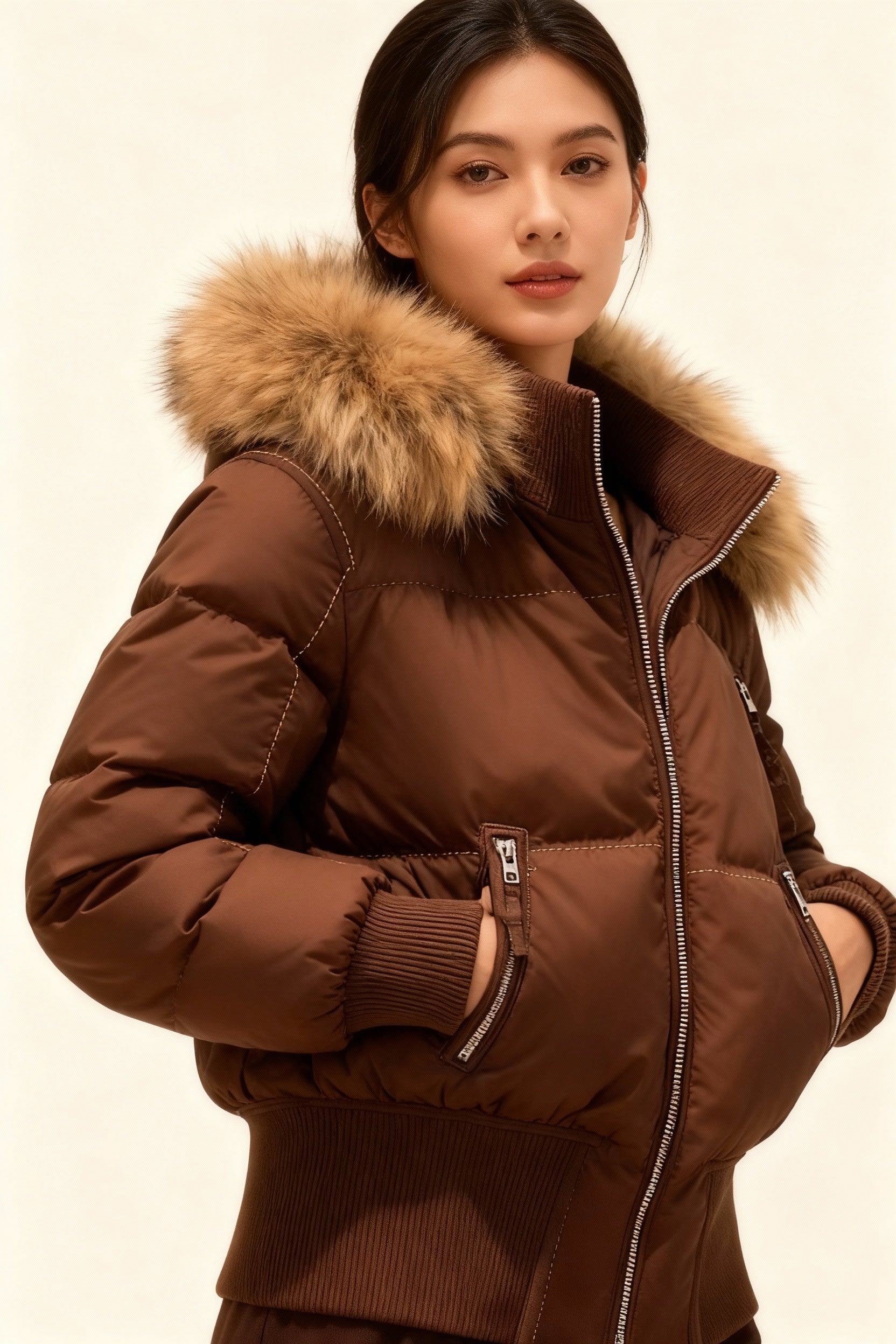 Steppjacke Damen tailliert mit Stehkragen