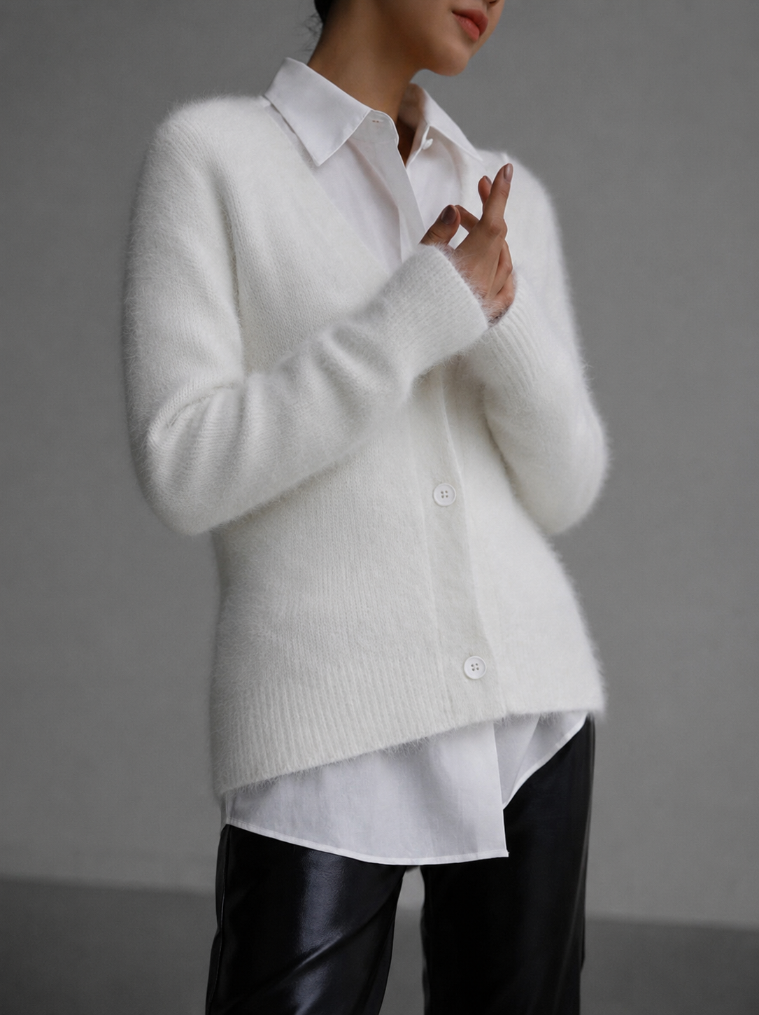 Damen Cardigan zum Knöpfen – Oversized Strickjacke