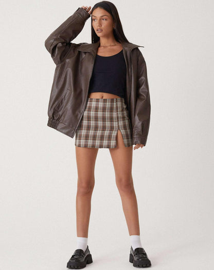 Modische Lederjacke Damen aus Kunstleder