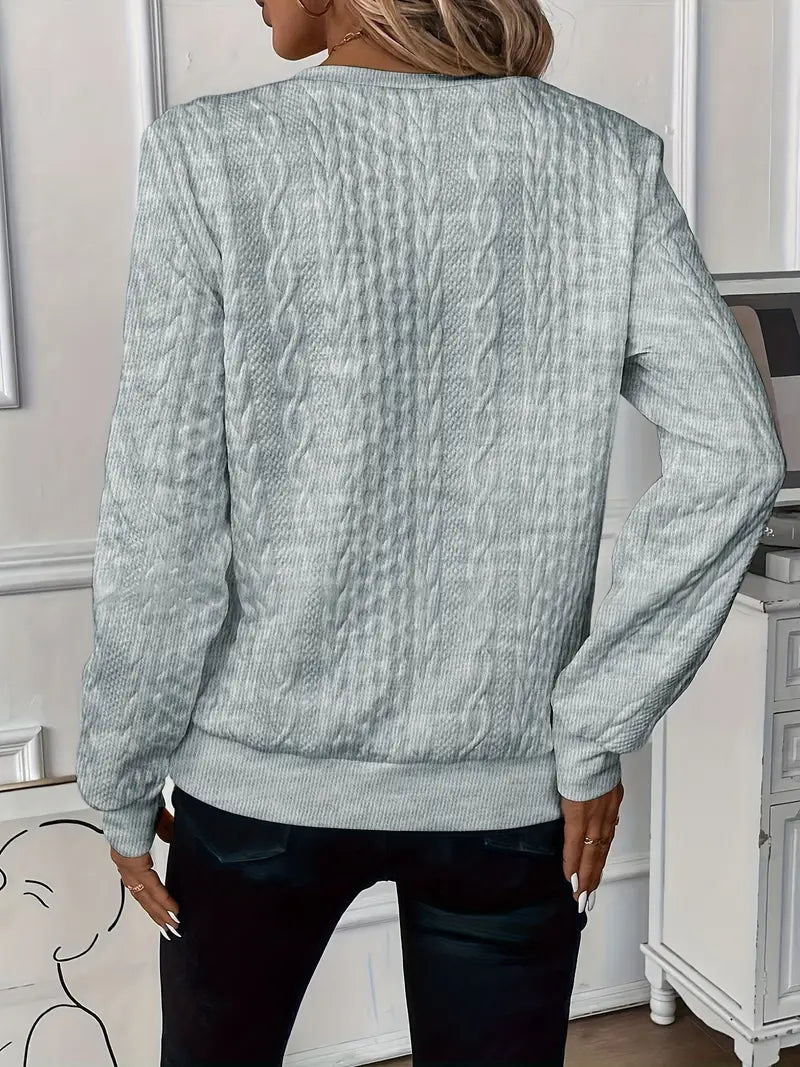 Damen Troyer-Pullover mit Reißverschluss – gerippter Saum